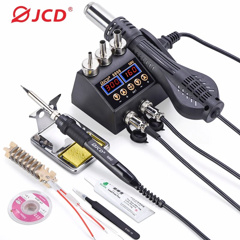 Smd Rework Station Hot Air Soldering 2 In 1 - JCD-8898 Estação De Solda, 750W, 2