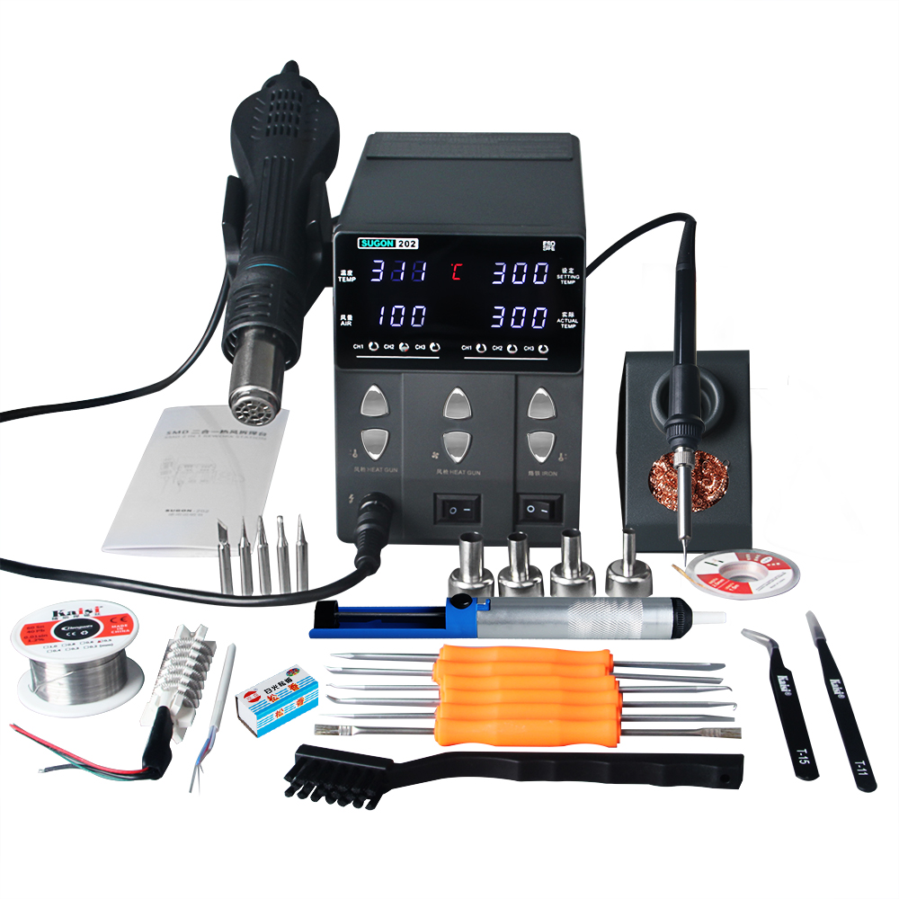 Smd Rework Station Hot Air Soldering 2 In 1 - SUGON-202 Hot Air Gun estação de