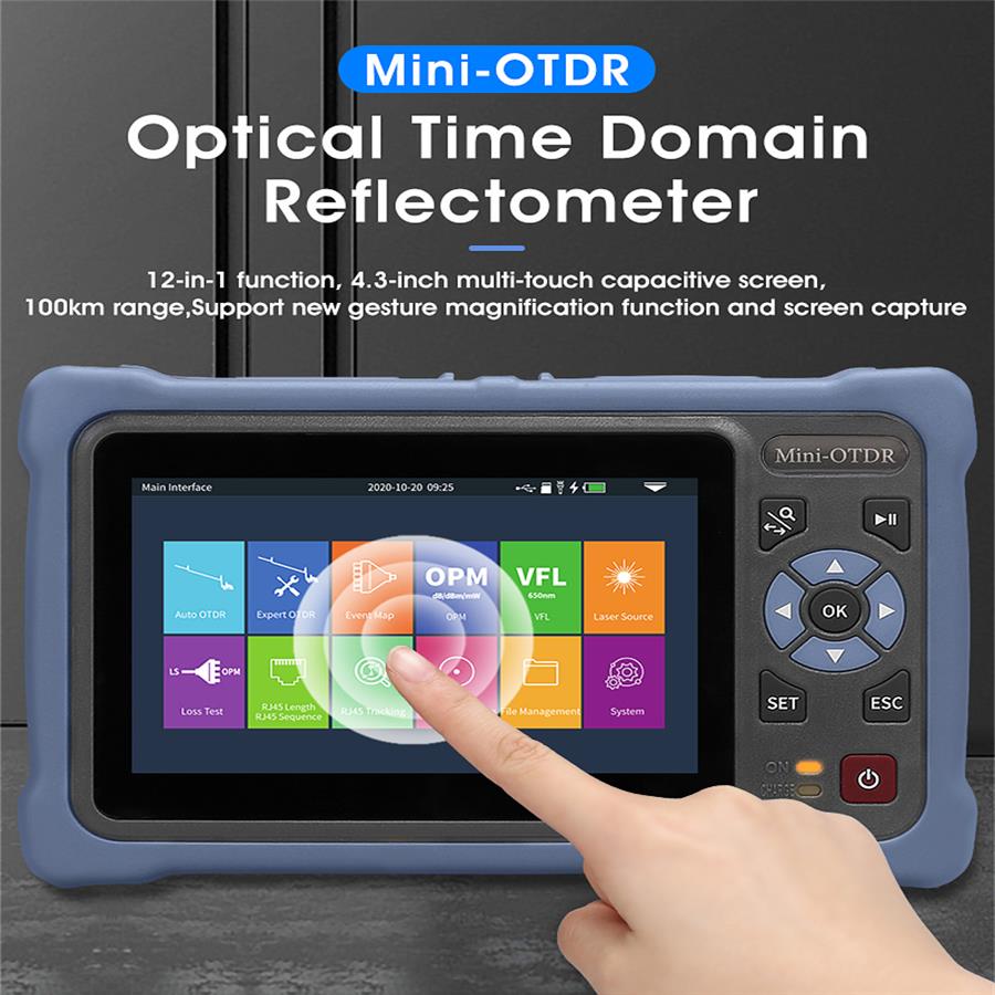 Optical Time Domain Reflectometer Otdr 1310 1550Nm - 4.3 Polegada tela de toque mini