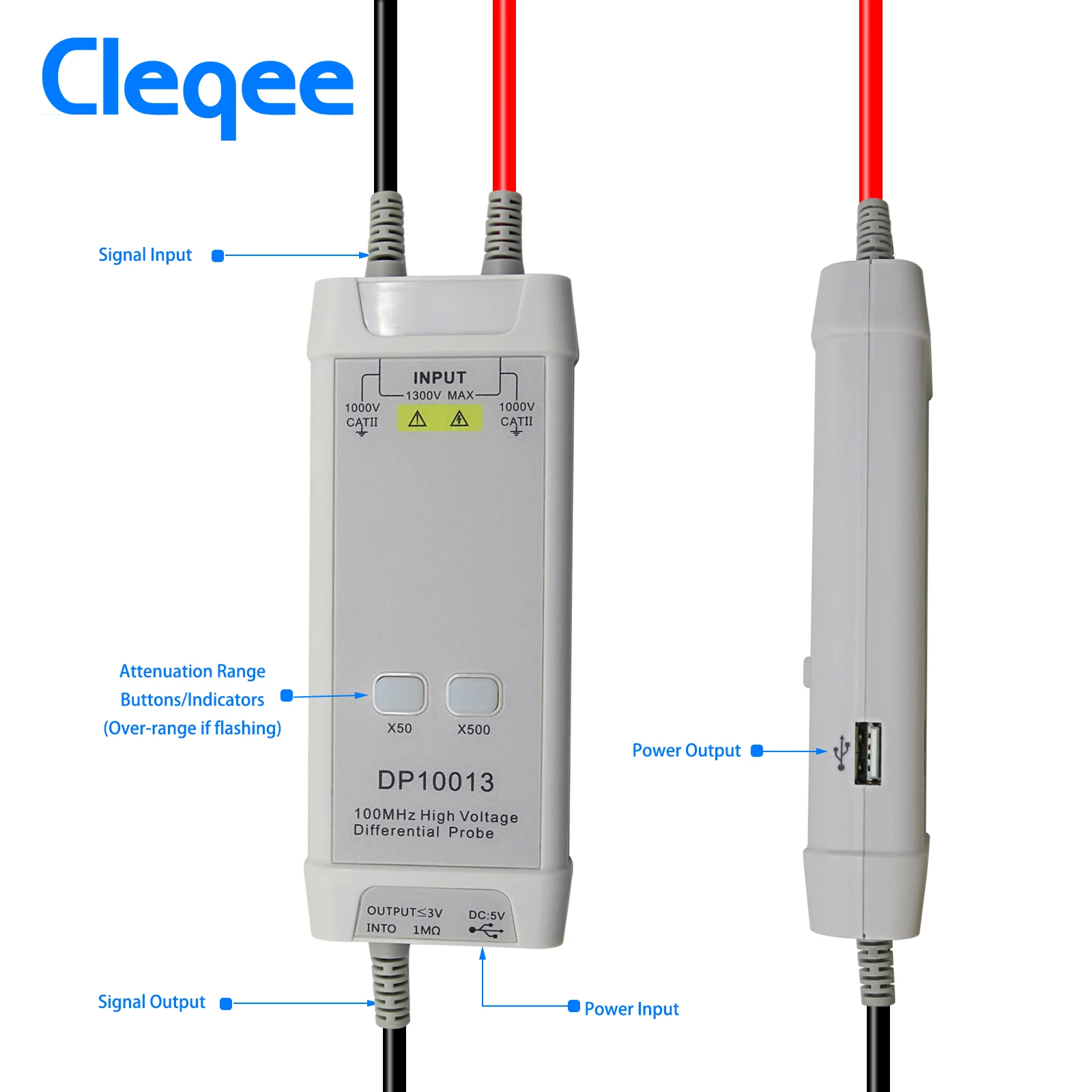 High Voltage Differential Probe 100Mhz 1300V - Cleqee 1300V 100MHz Osciloscópio de alta