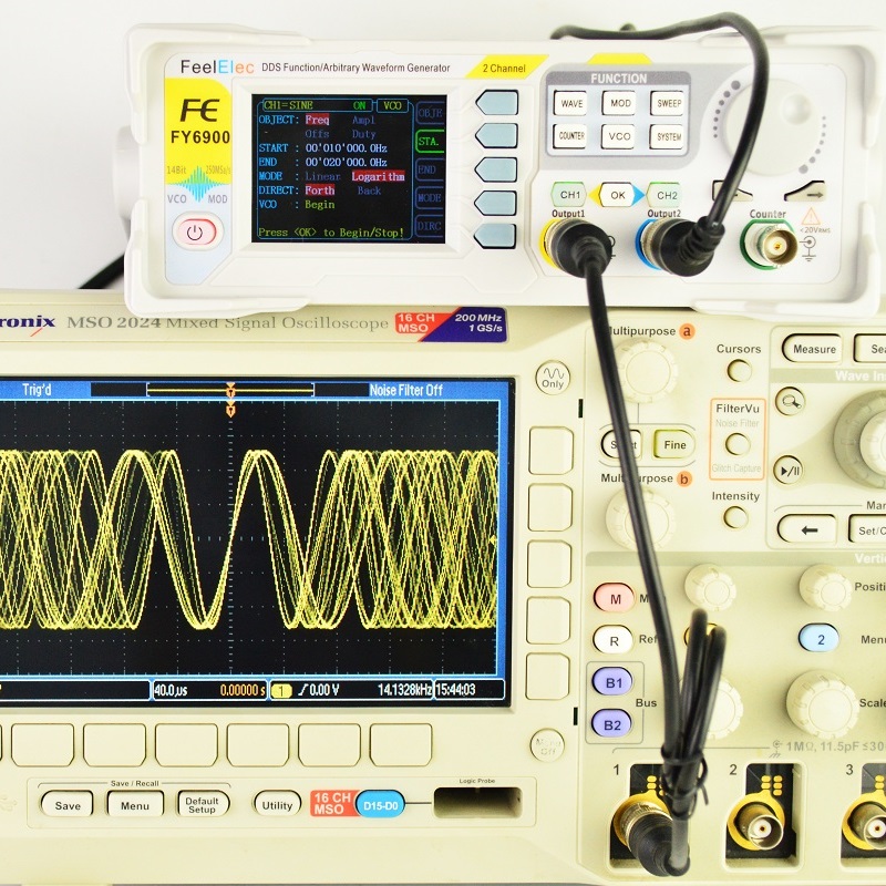 Dual Channel Arbitrary Waveform Function Generator 60Mhz - Feelelec FY6900 0-60MHz Função Gerador de