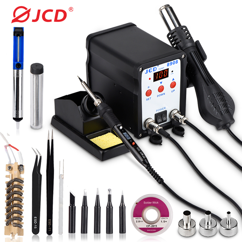 Smd Rework Station Hot Air Soldering 2 In 1 - JCD-Estação De Solda Com Pistola De