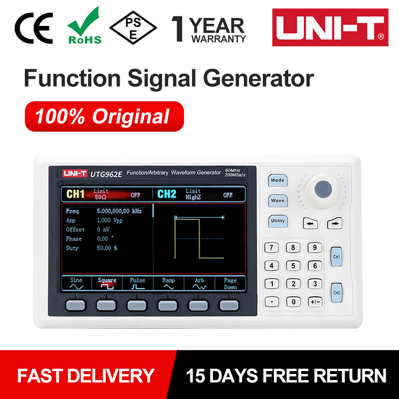 Dual Channel Arbitrary Waveform Function Generator 60Mhz - UNI-T-Function gerador de sinal, Dual Channel,