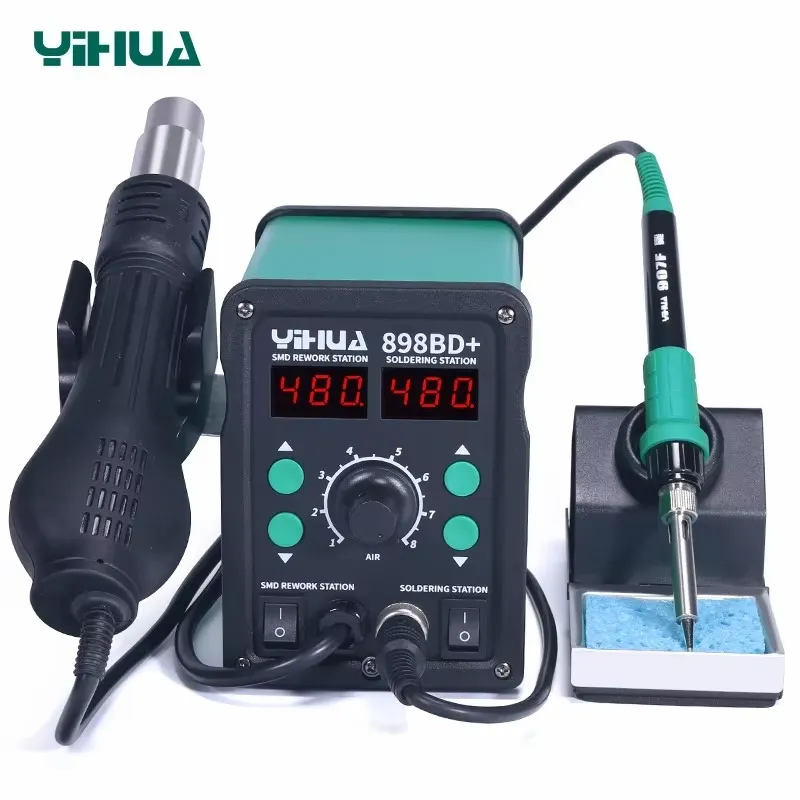 Smd Rework Station Hot Air Soldering 2 In 1 - YIHUA 898BD+ 220V Estação de Retrabalho