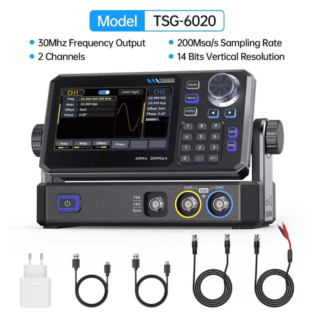 Dual Channel Arbitrary Waveform Function Generator 60Mhz - Gerador de Sinal de Função de