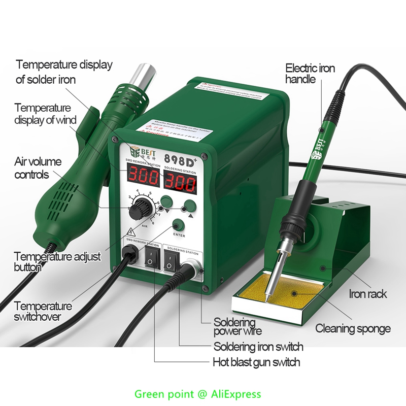 BST-898D + display led 2 em 1  - Smd Rework Station Hot Air Soldering 2 In 1 avaliação e preço