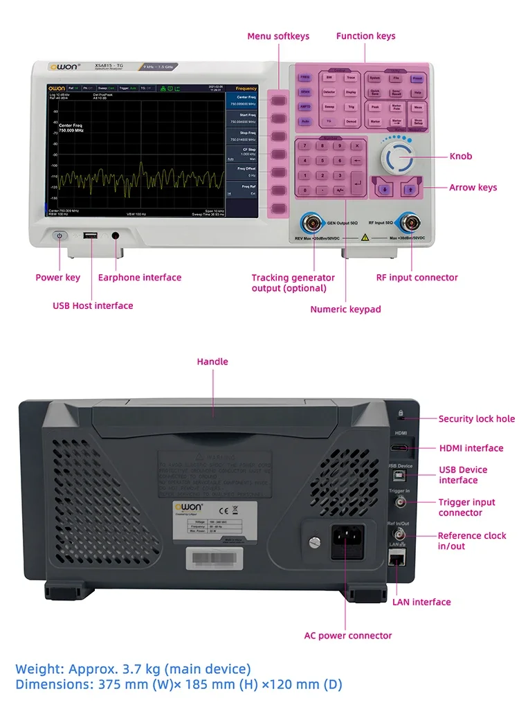Analisador de Espectro de 9kHz - Spectrum Analyzer Tracking Generator 1.5Ghz avaliação e preço