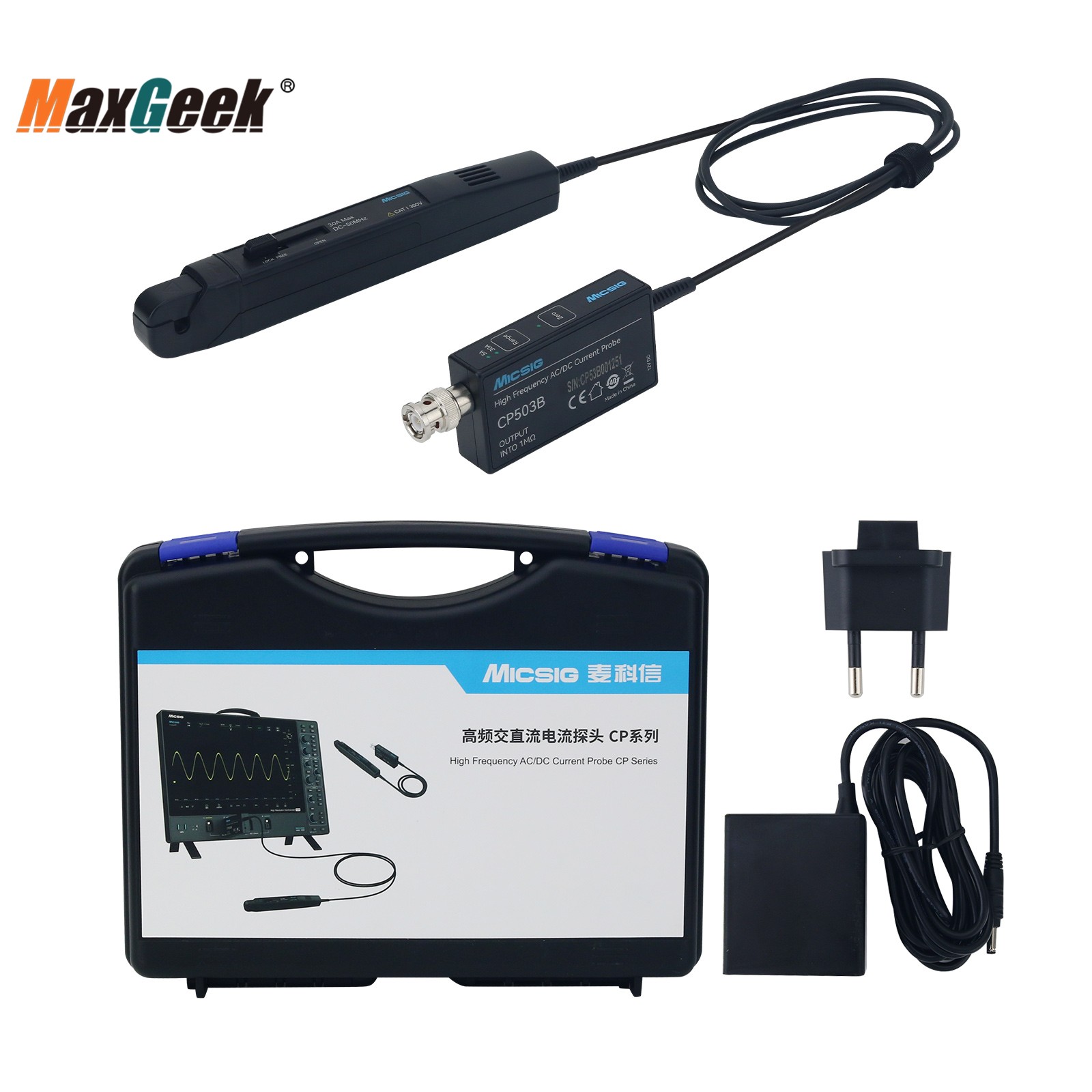 Micsig alta frequência cp503b  - Current Probe Ac Dc 50Mhz Oscilloscope avaliação e preço