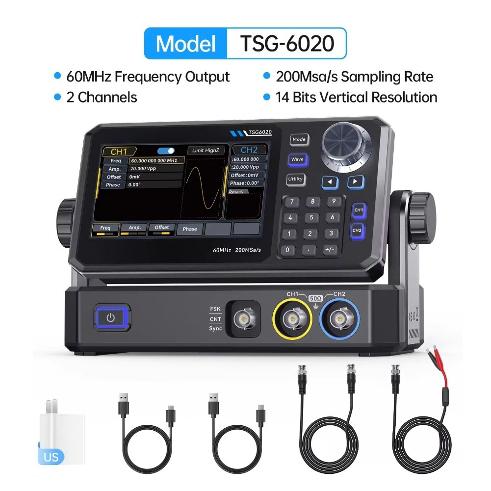 Gerador de Sinal de Função de  - Dual Channel Arbitrary Waveform Function Generator 60Mhz avaliação e preço